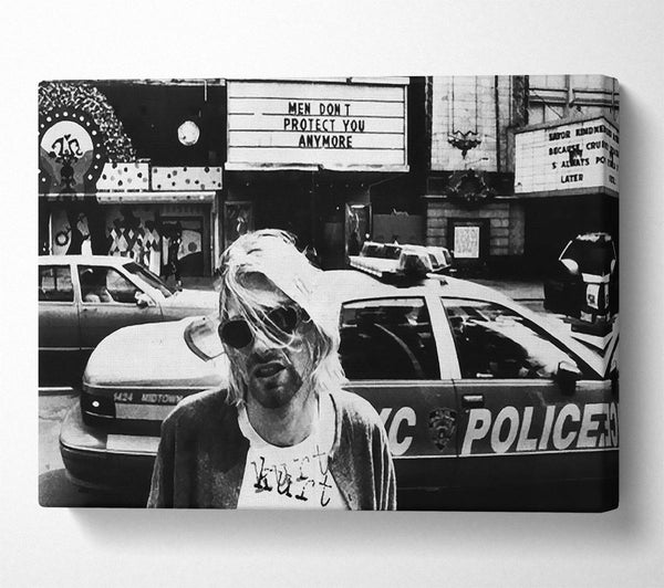  A Canvas Print of Kurt Cobain Police Car Canvas Wall Art