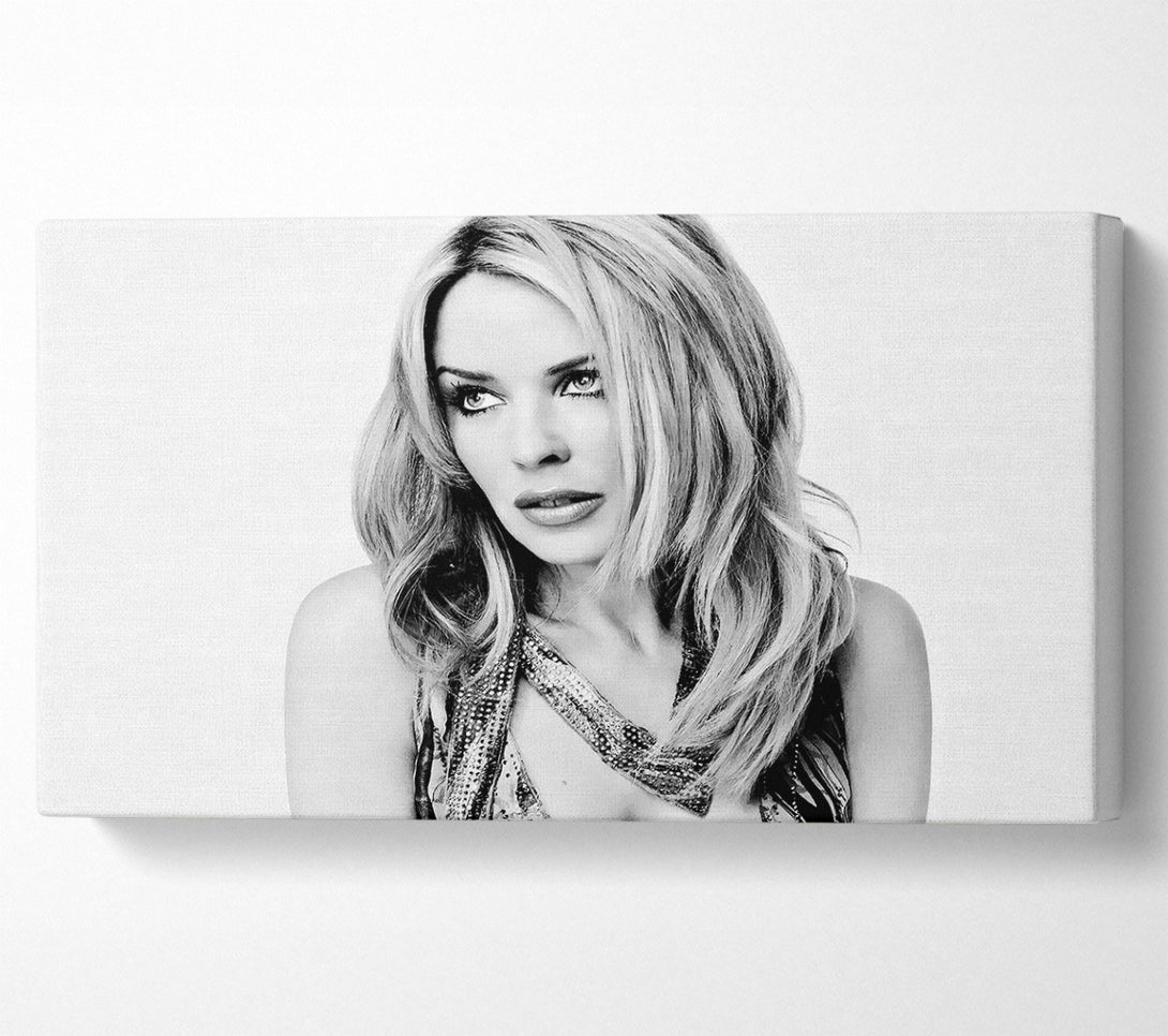  A Canvas Print of Kylie Minogue Look B n W Canvas Art