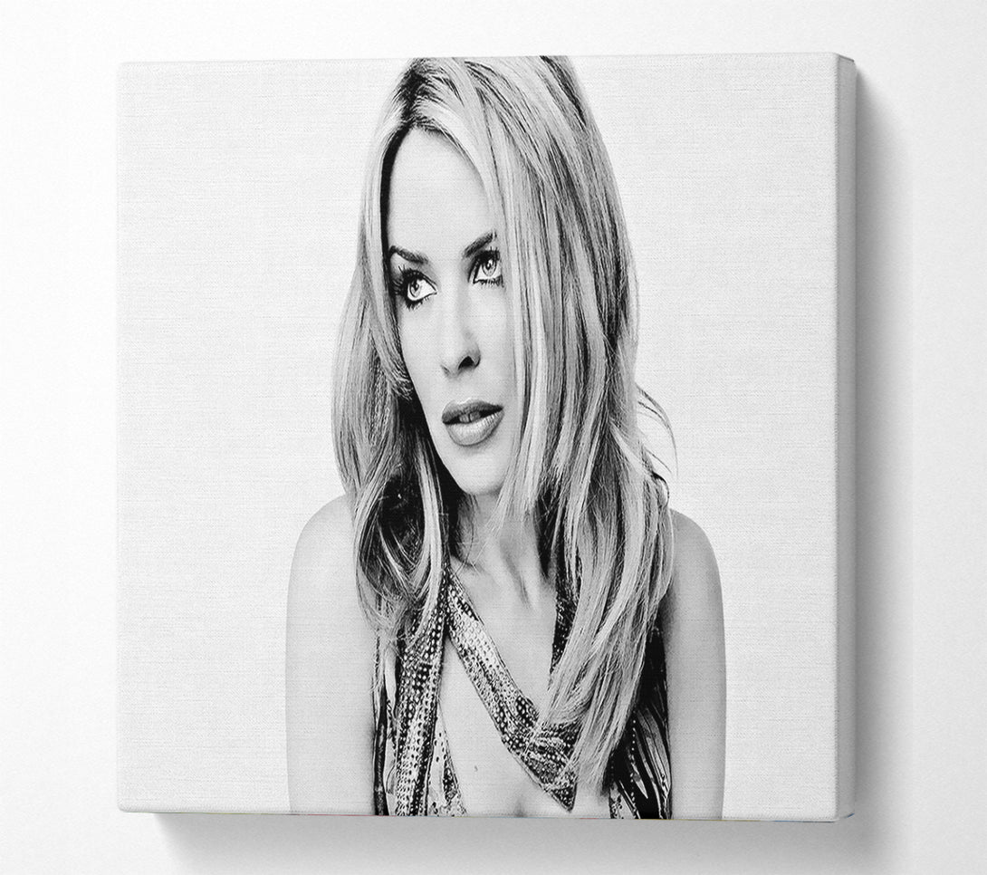  A Canvas Print of Kylie Minogue Look B n W Canvas Art