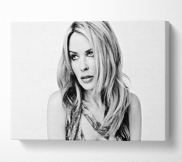  A Canvas Print of Kylie Minogue Look B n W Canvas Art