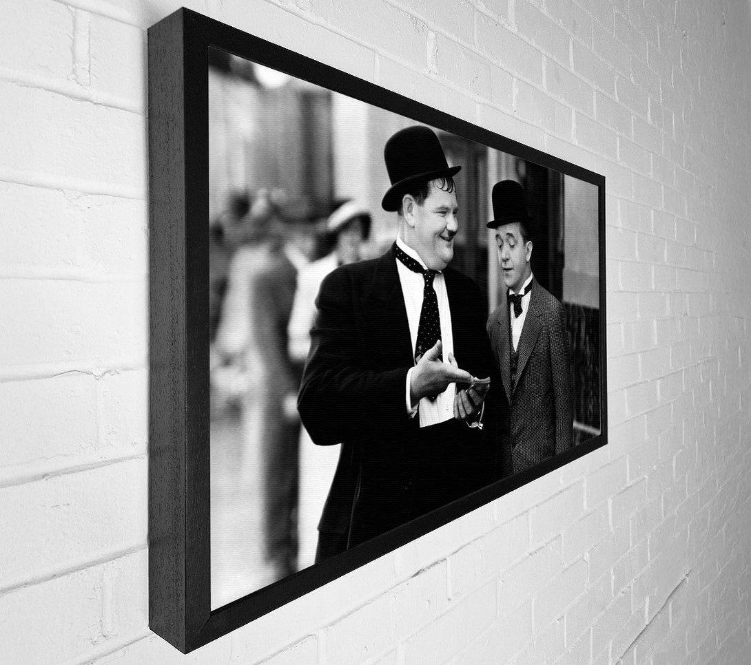  A Canvas Print of Laurel And Hardy Street Walk Canvas Art