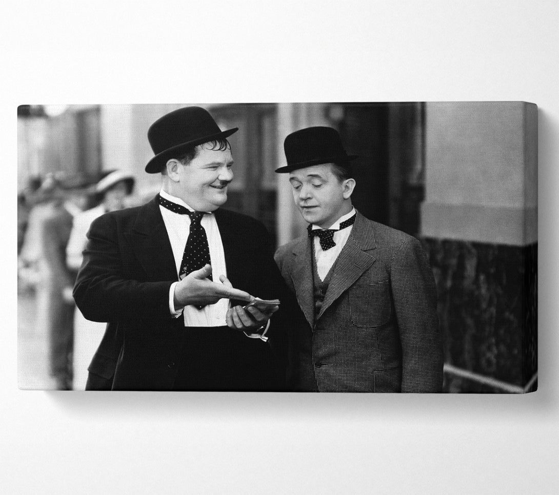  A Canvas Print of Laurel And Hardy Street Walk Canvas Art