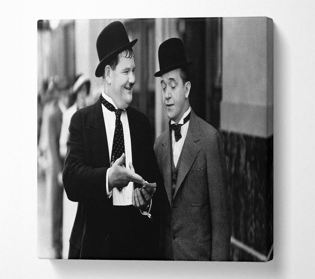  A Canvas Print of Laurel And Hardy Street Walk Canvas Art