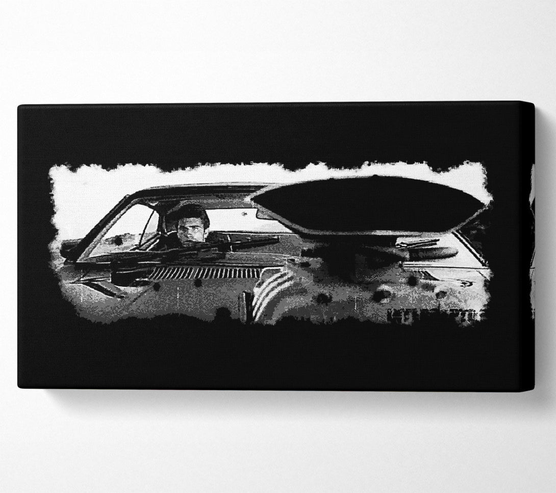 A Canvas Print of Mad Max Car B n W Canvas Wall Art