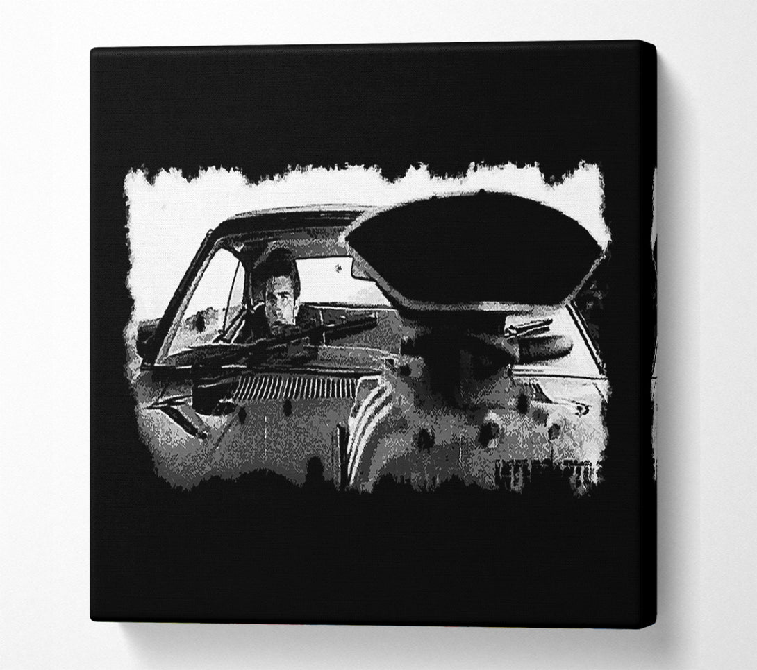  A Canvas Print of Mad Max Car B n W Canvas Wall Art