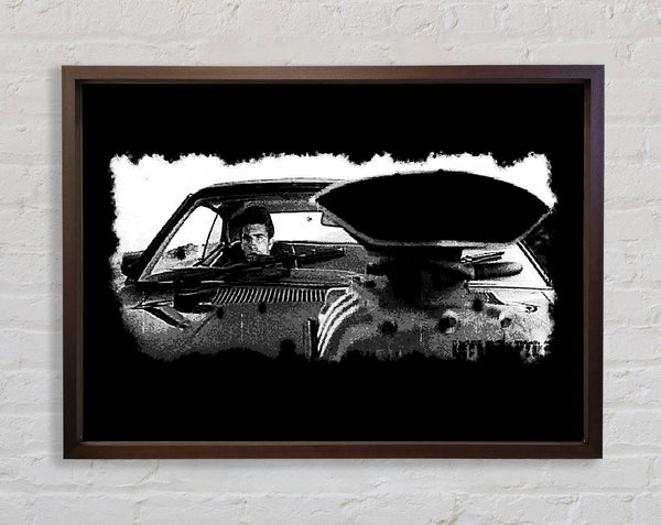 Mad Max Car B n W Framed Print