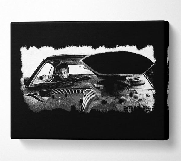  A Canvas Print of Mad Max Car B n W Canvas Wall Art