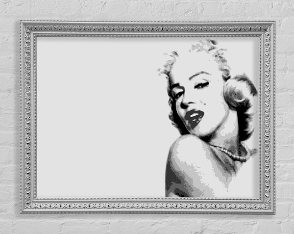 Marilyn Monroe Retro Grey Framed Print
