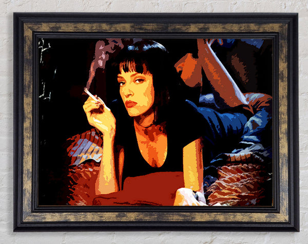Pulp Fiction Mia Smoking Framed Print