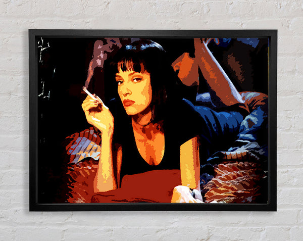 Pulp Fiction Mia Smoking Framed Print