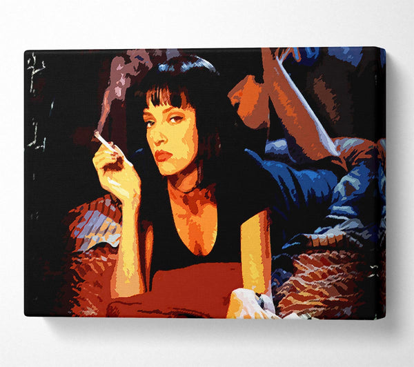  A Canvas Print of Pulp Fiction Mia Smoking Canvas Wall Art