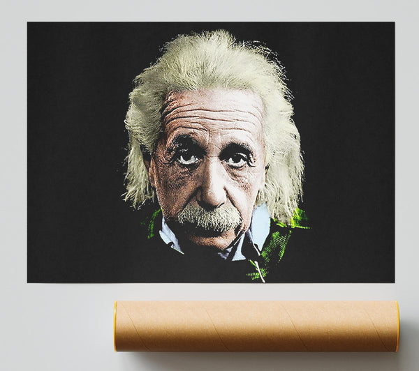 Albert Einstein Retro Colours Giclee Print