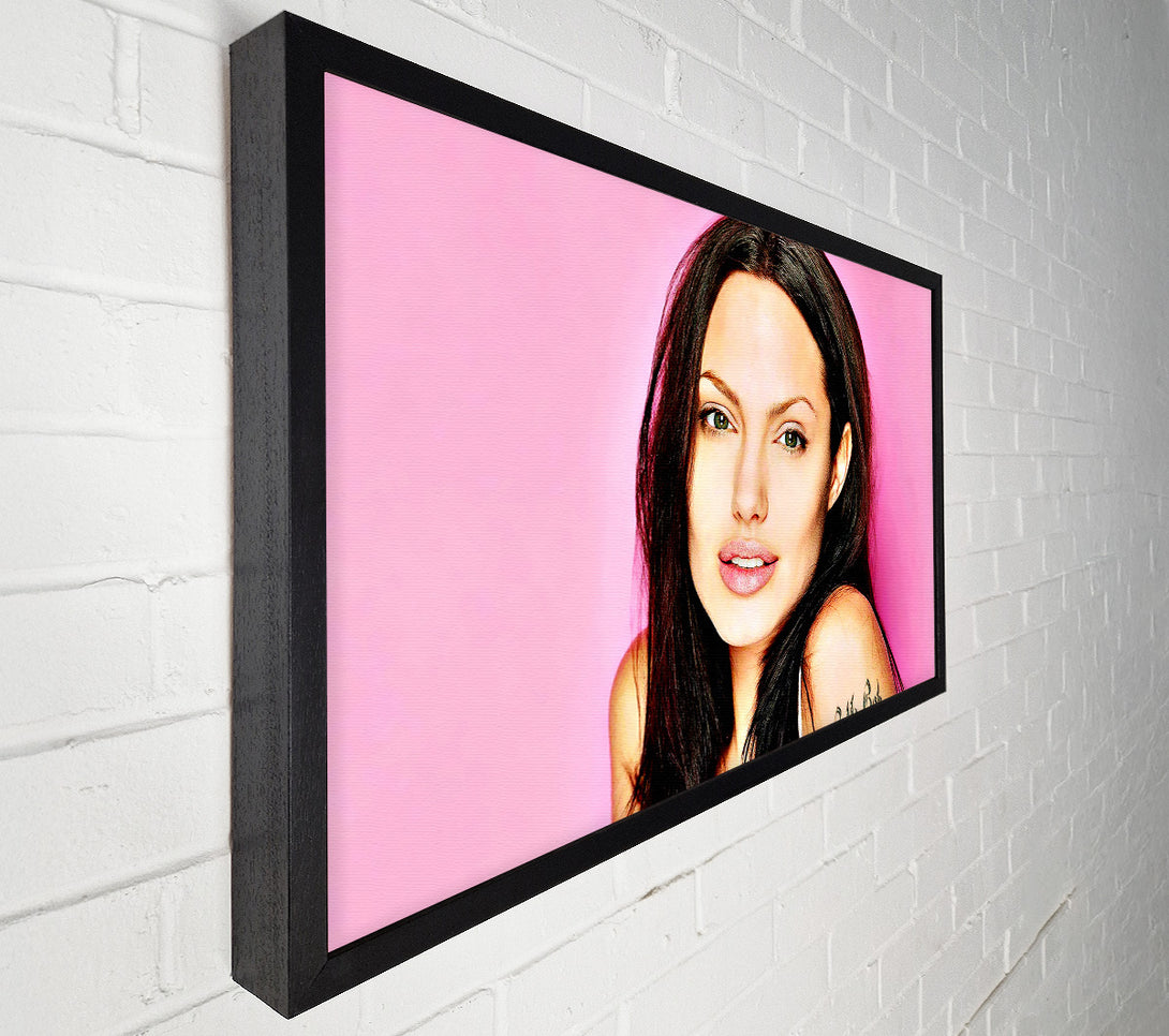  A Canvas Print of Angelina Jolie Pink Canvas Print