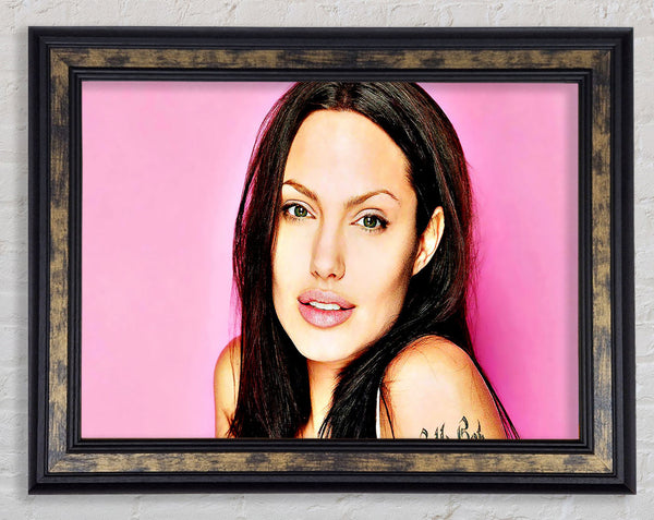 Angelina Jolie Pink Framed Print
