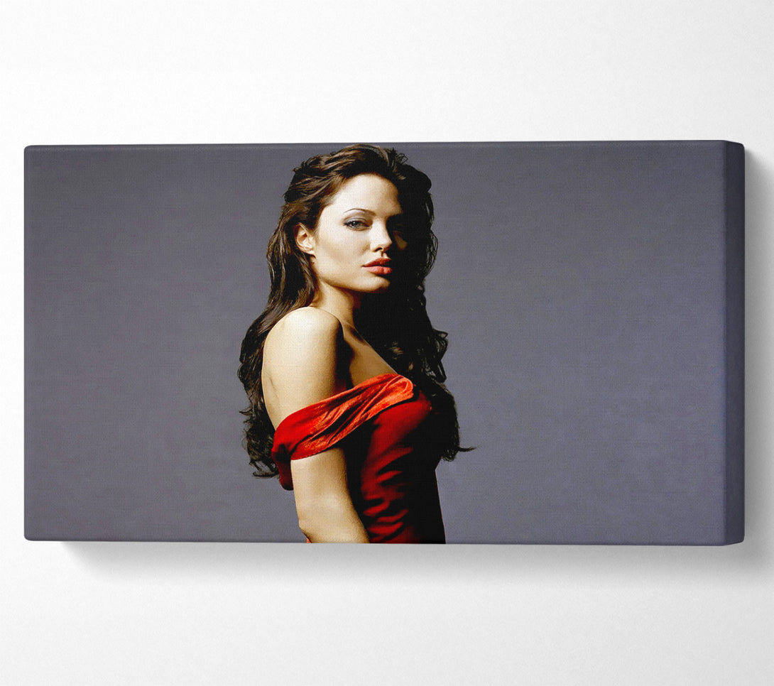  A Canvas Print of Angelina Jolie Red Dress Canvas Art