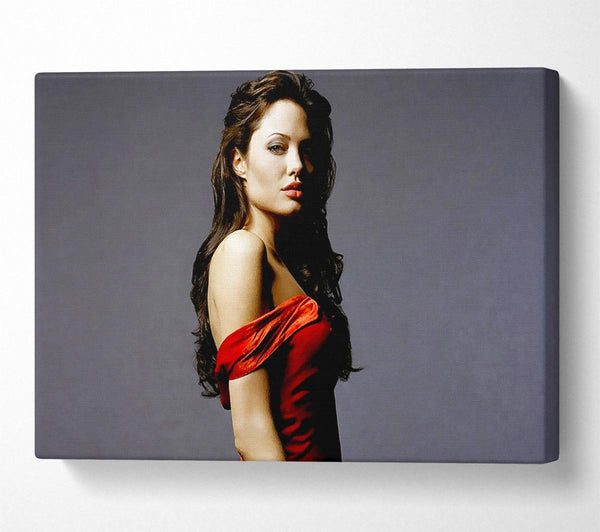  A Canvas Print of Angelina Jolie Red Dress Canvas Art
