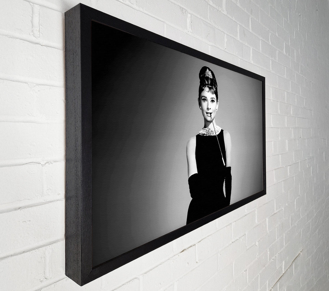  A Canvas Print of Audrey Hepburn Cigarette Breakfast At Tiffanys Canvas Wall Art