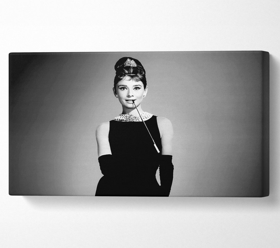  A Canvas Print of Audrey Hepburn Cigarette Breakfast At Tiffanys Canvas Wall Art