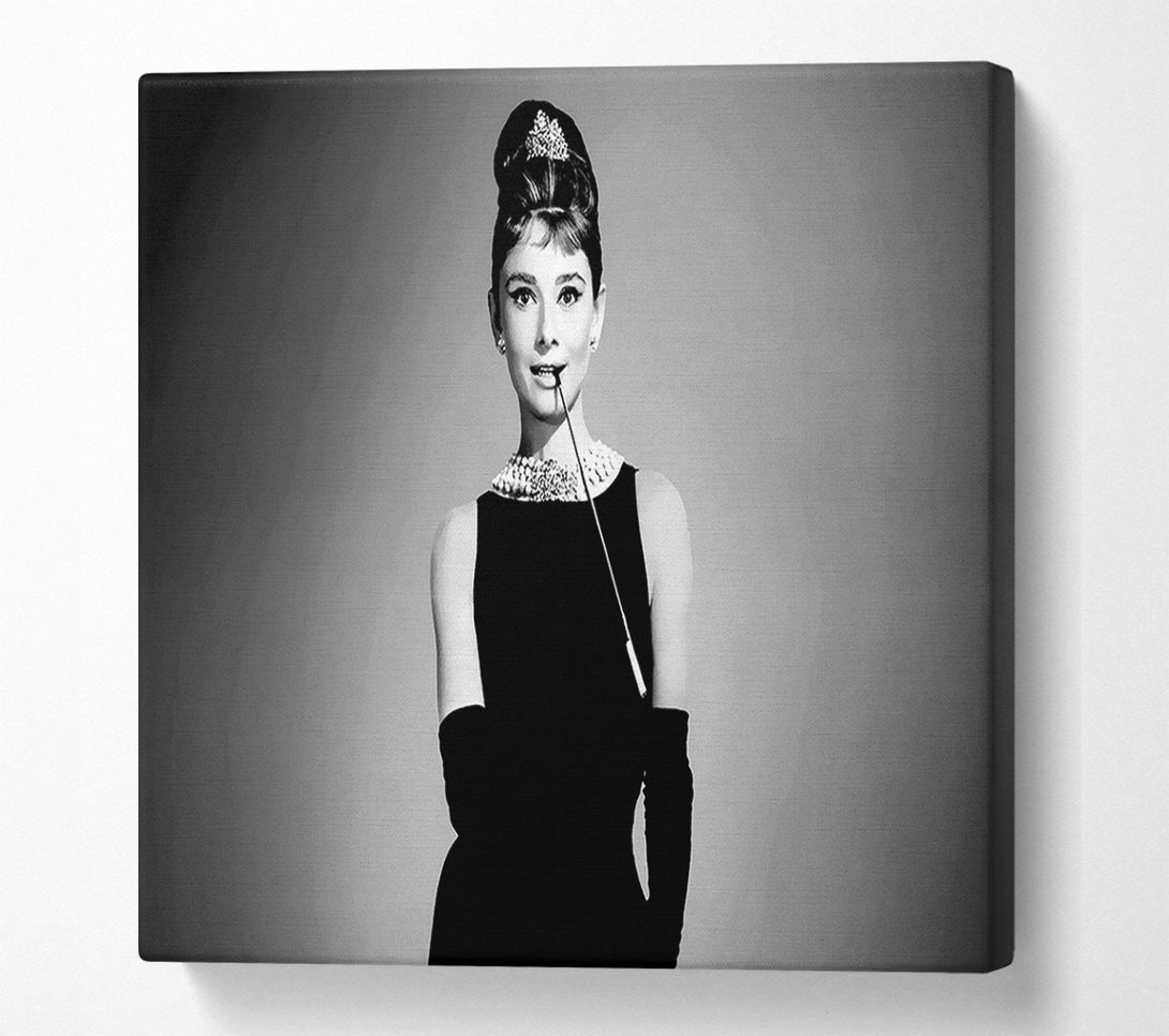  A Canvas Print of Audrey Hepburn Cigarette Breakfast At Tiffanys Canvas Wall Art