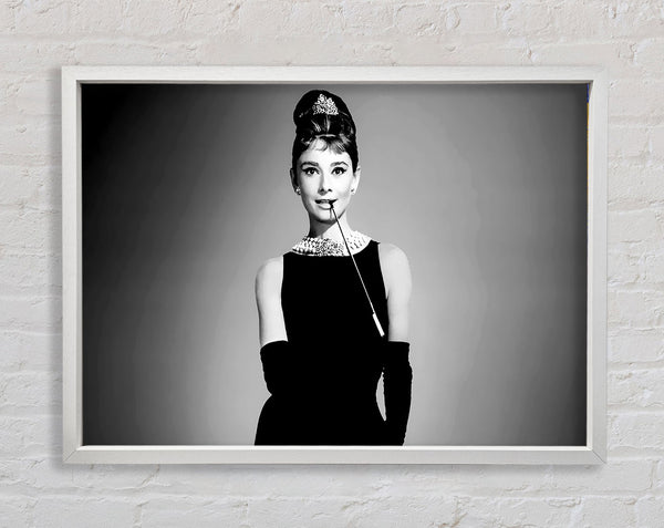 Audrey Hepburn Cigarette Breakfast At Tiffanys Framed Print
