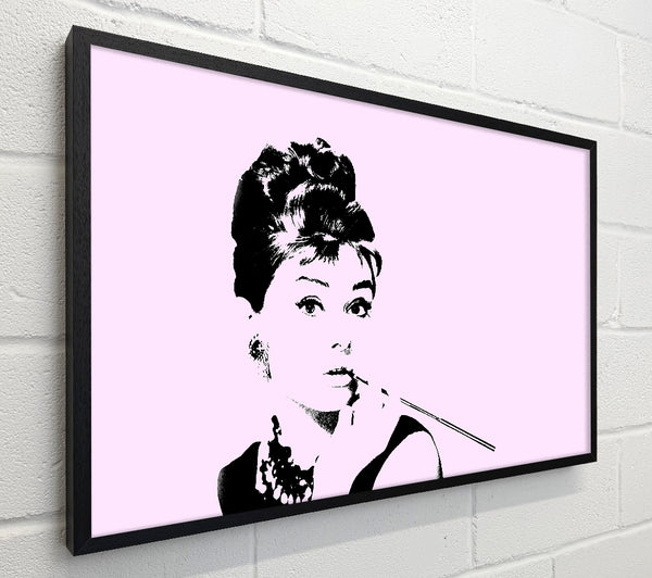 Audrey Hepburn Cigarette Pose Pink