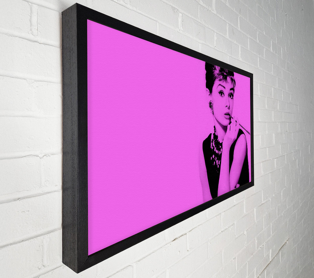  A Canvas Print of Audrey Hepburn Pink Canvas Print