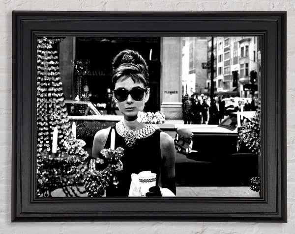 Audrey Hepburn Sunglasses Framed Print