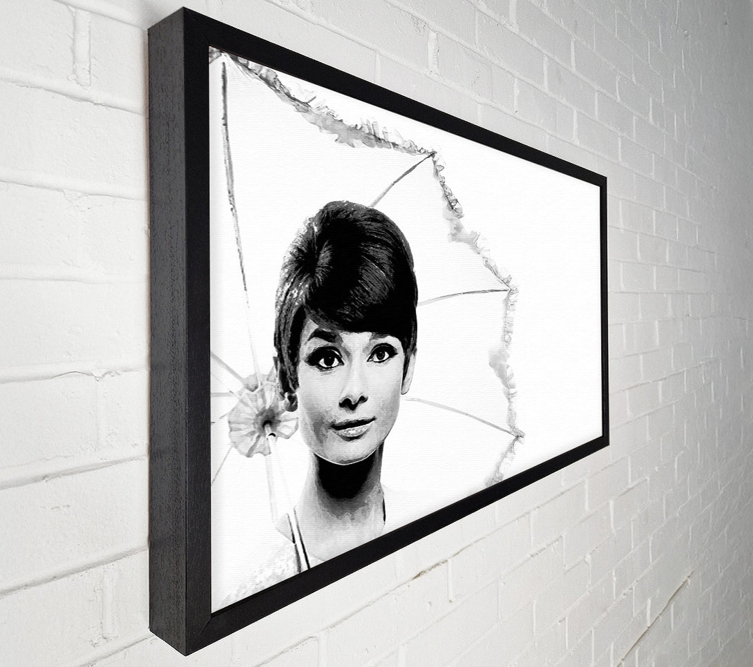  A Canvas Print of Audrey Hepburn Umbrella Canvas Wall Art