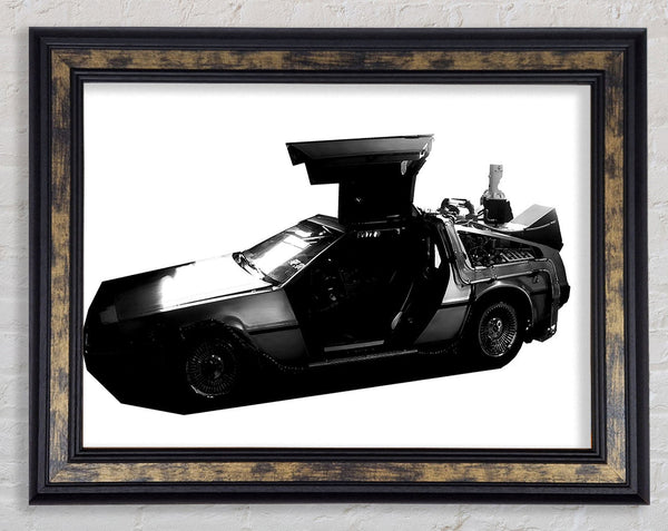 Back To The Future Dolorean Framed Print