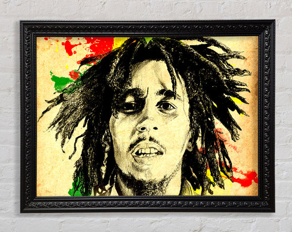 Bob Marley Splash Colour Framed Print