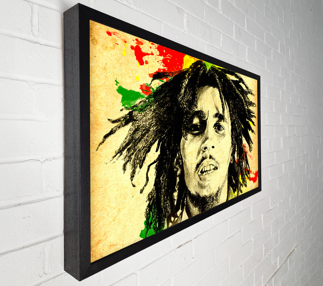  A Canvas Print of Bob Marley Splash Colour Canvas Wall Art