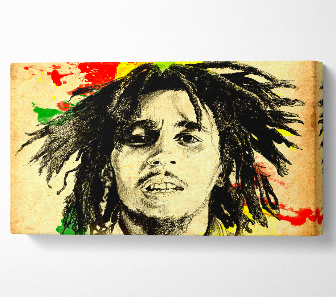  A Canvas Print of Bob Marley Splash Colour Canvas Wall Art