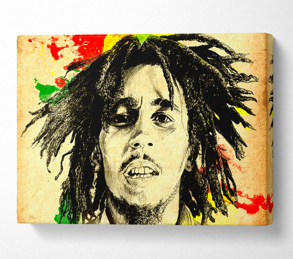  A Canvas Print of Bob Marley Splash Colour Canvas Wall Art