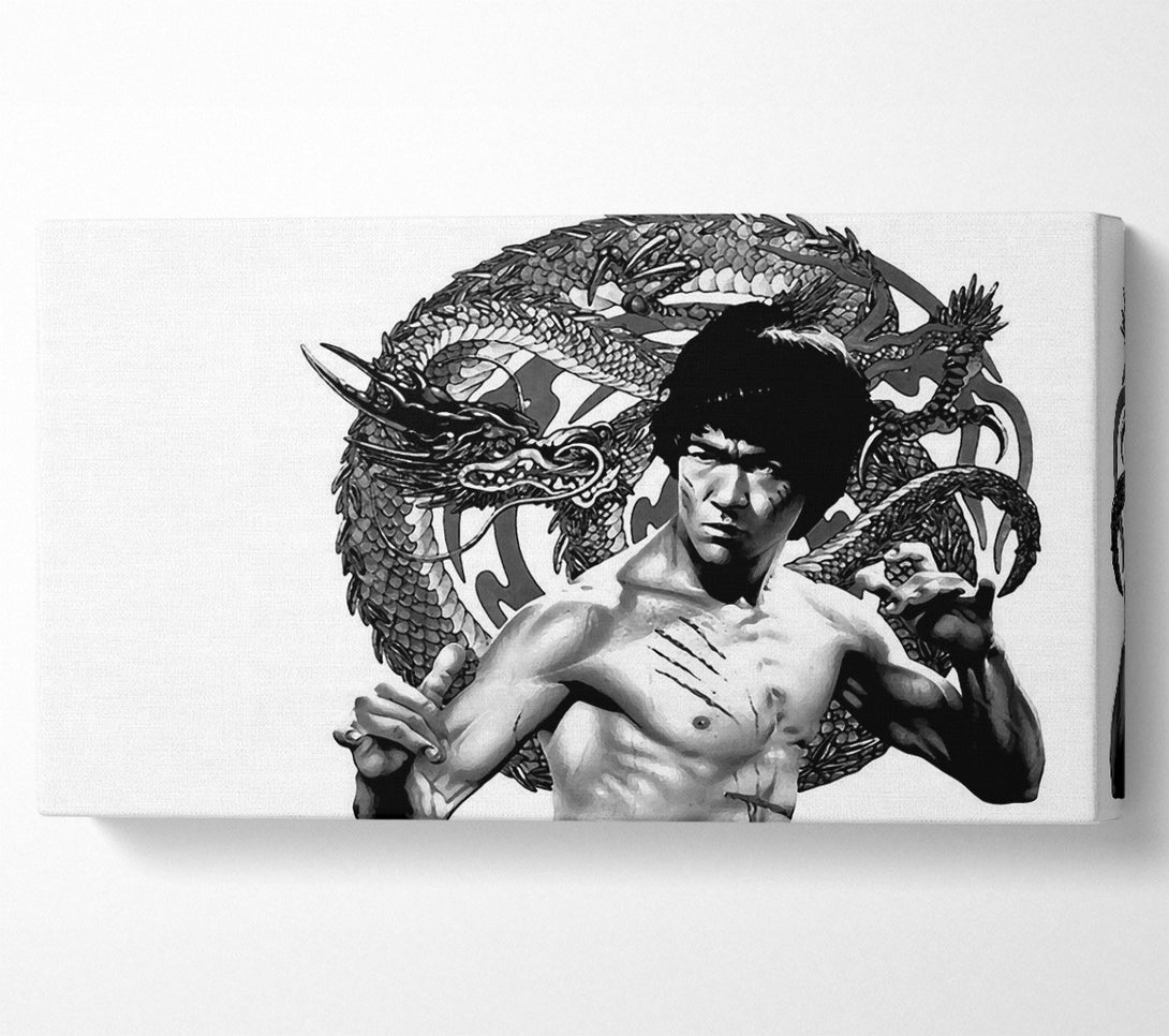  A Canvas Print of Bruce Lee Dragon B n W Canvas Print