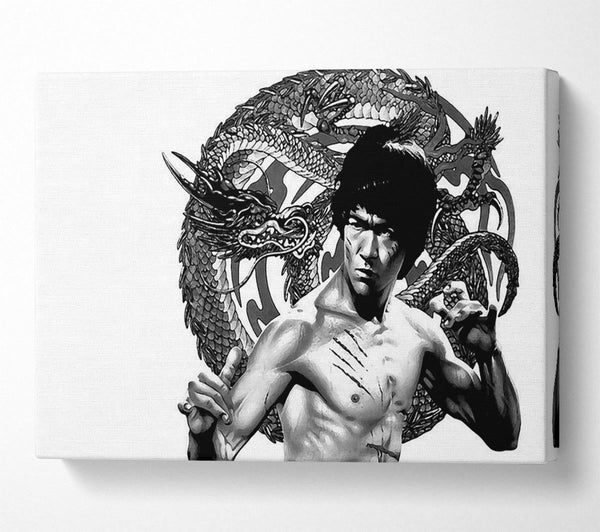  A Canvas Print of Bruce Lee Dragon B n W Canvas Print