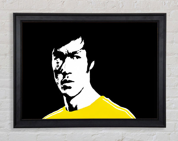 Bruce Lee Dragon Yellow Jump Suit Framed Print