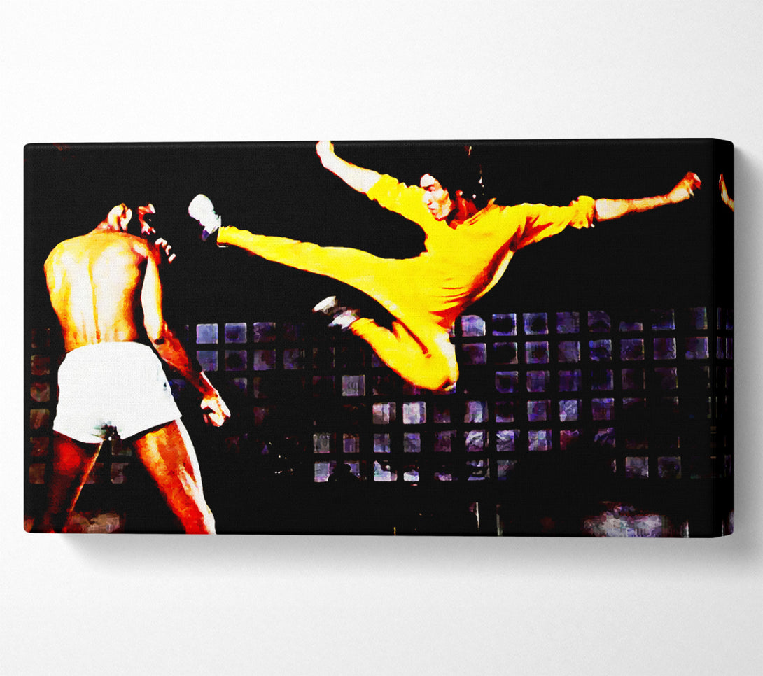  A Canvas Print of Bruce Lee Flying Kick Canvas Print