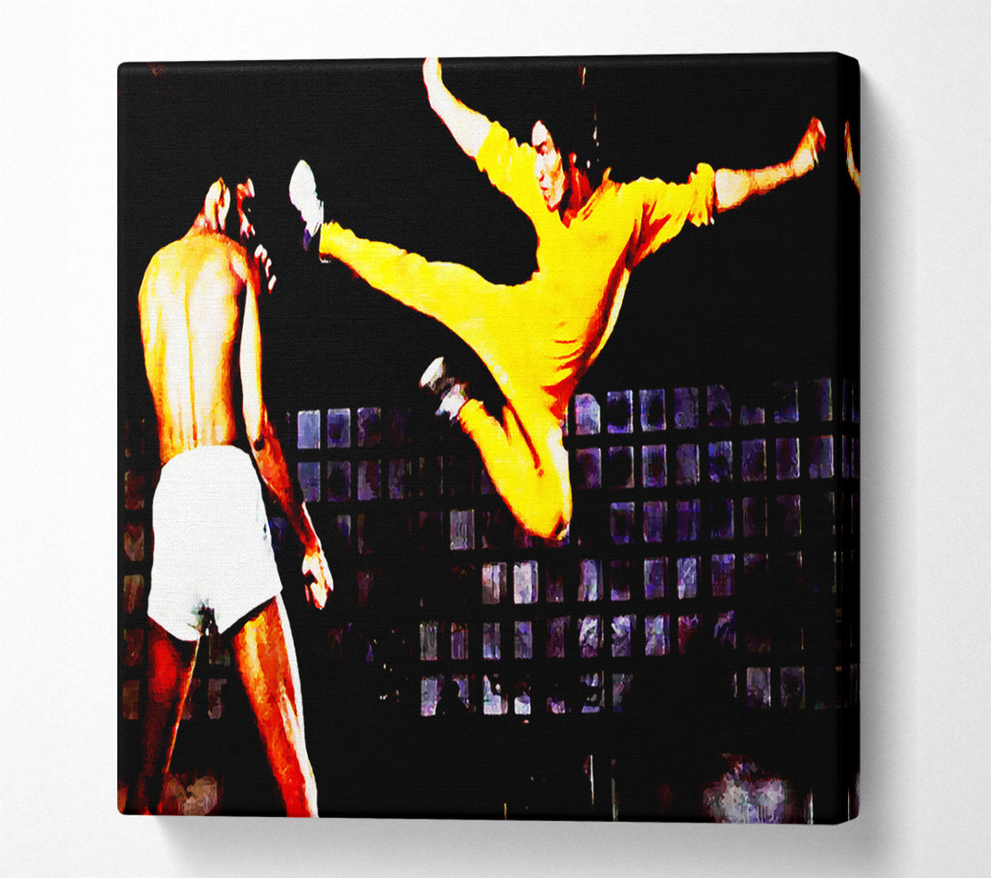 A Canvas Print of Bruce Lee Flying Kick Canvas Print