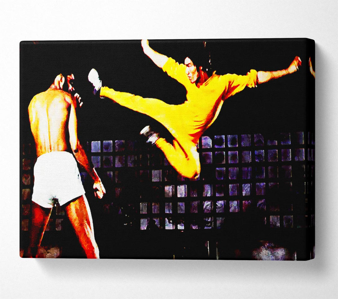  A Canvas Print of Bruce Lee Flying Kick Canvas Print