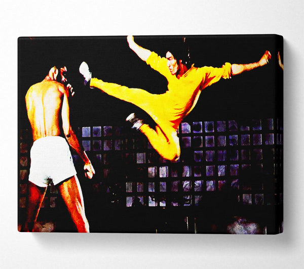  A Canvas Print of Bruce Lee Flying Kick Canvas Print