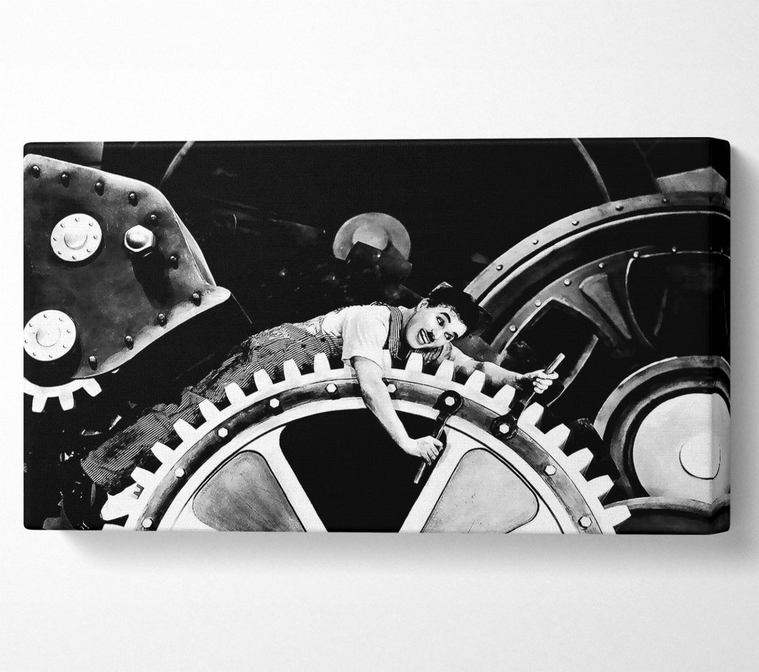  A Canvas Print of Charlie Chaplin Cogs Canvas Print