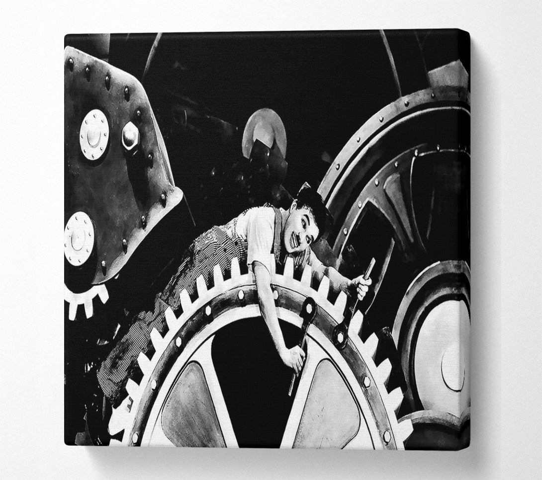  A Canvas Print of Charlie Chaplin Cogs Canvas Print