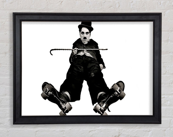 Charlie Chaplin Ice Rink Framed Print