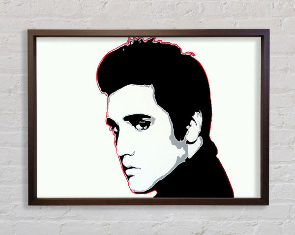 Elvis Portrait White Framed Print