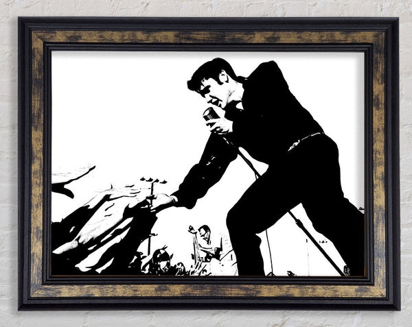 Elvis Presley On Stage Framed Print