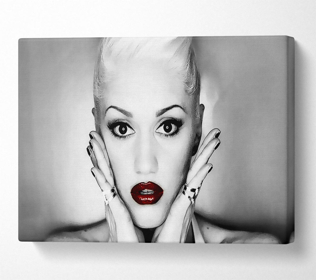  A Canvas Print of Gwen Stefani Red Lips Canvas Art