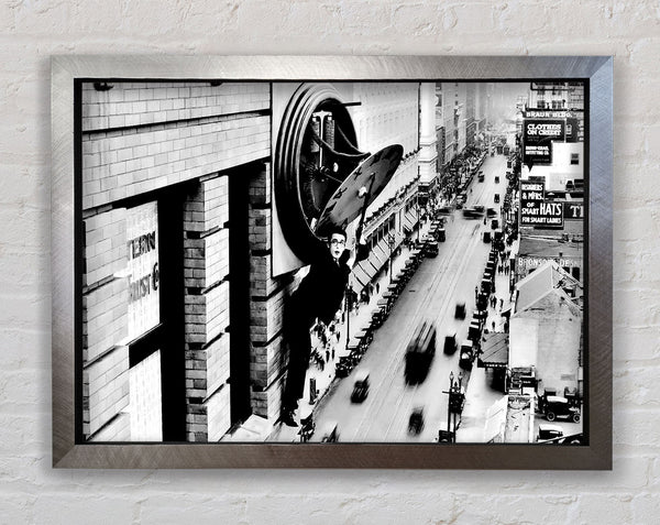 Harold Lloyd Clock Face Framed Print