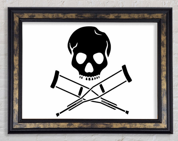 Jackass Skull n Bones B n W Framed Print