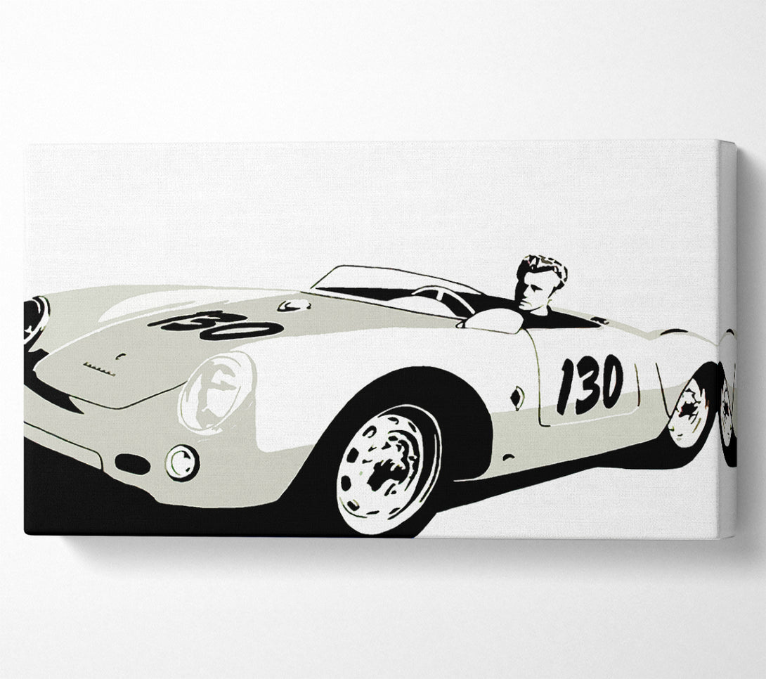  A Canvas Print of James Dean Car B n W Canvas Wall Art
