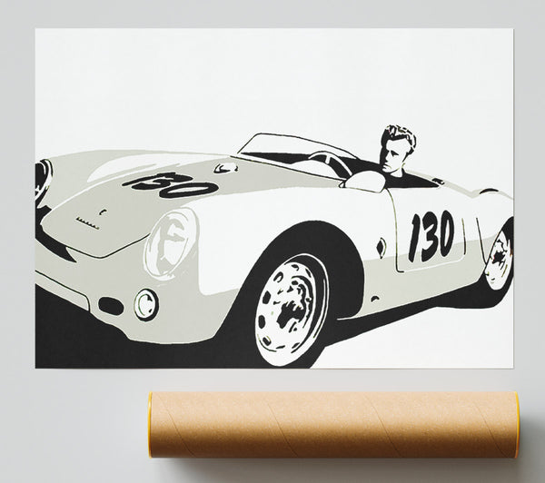 James Dean Car B N W Giclee Print